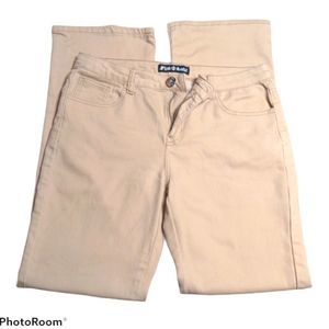 Pink Latte Tan Bootcut Slightly Flared Khaki Cream Tan Junior's Soft Dress Pants